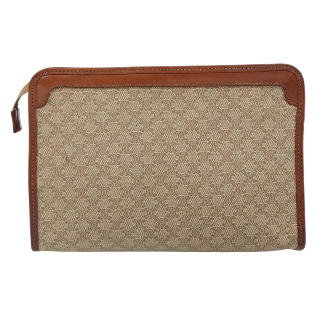 Celine Macadam Pochette Beige Canvas Good condition - Back View