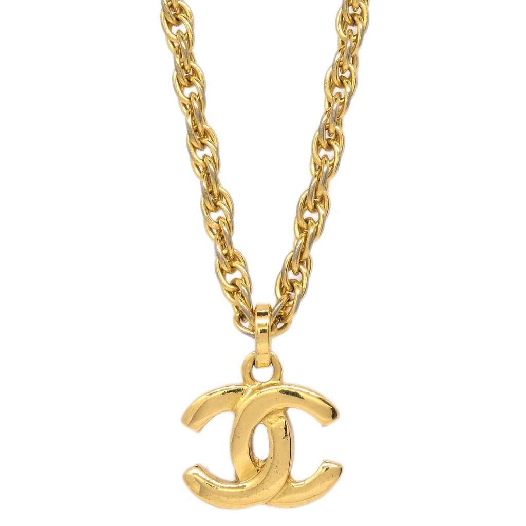 Chanel CC Pendant Necklace Gold Good condition - Back View