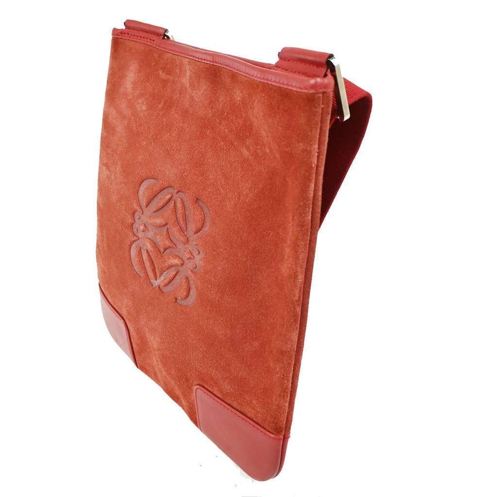 Loewe Anagram Shoulder Bag Red Suede Good condition - Inside View