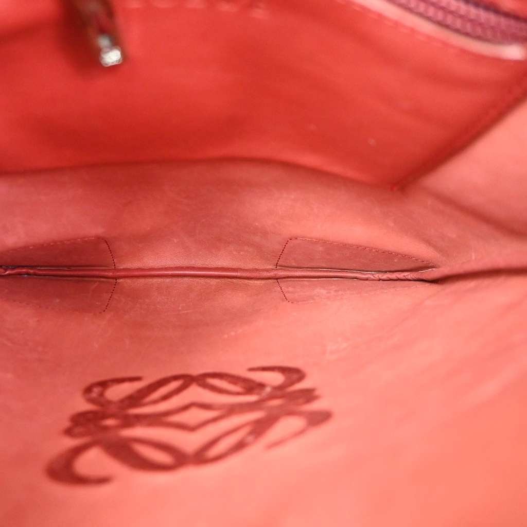 Loewe Anagram Shoulder Bag Red Suede Good condition - Box View