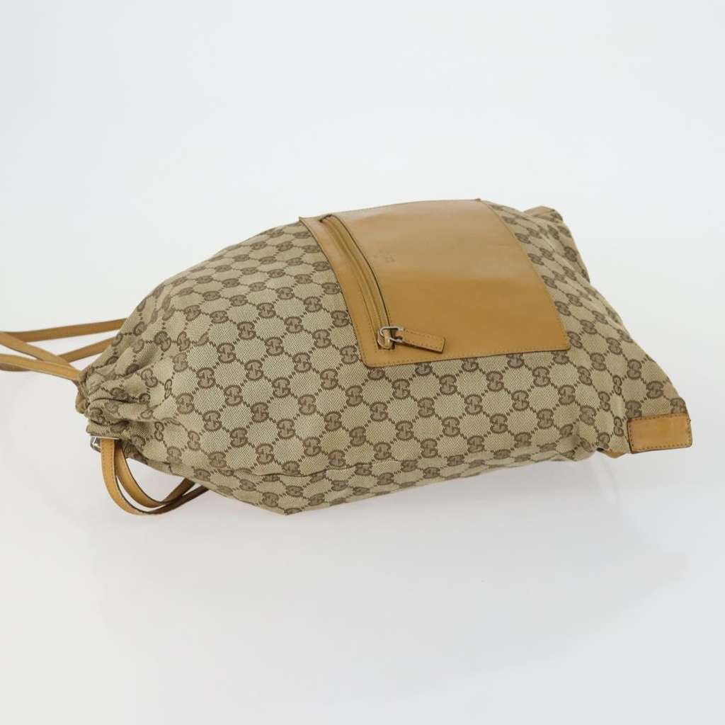 Gucci Drawstring Backpack Beige Canvas Good condition - Model View
