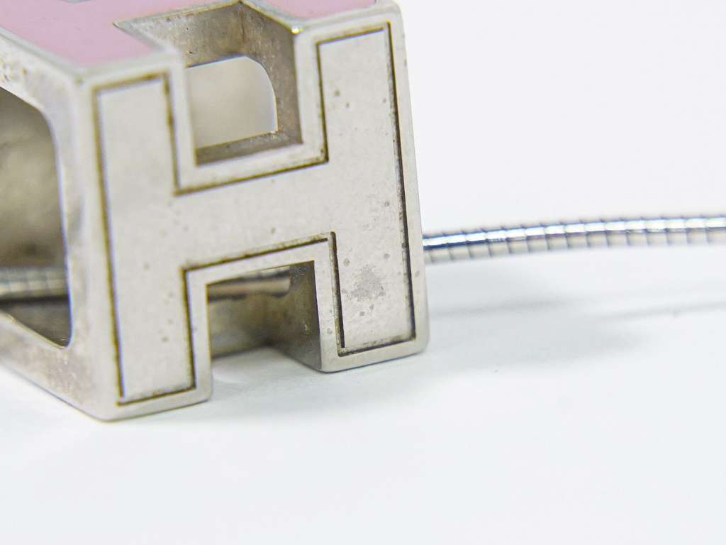 Hermès Cage d'H Pendant Necklace Silver Metal Good condition - Inside View