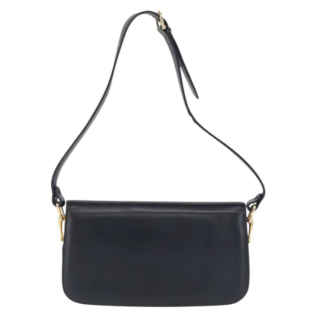 Celine Vintage Carriage Flap Bag Navy Leather Good condition - Back View