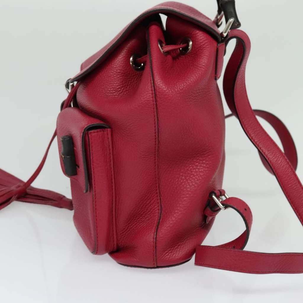 Gucci Bamboo Tassel Backpack Pink Leather Good condition - Inside View