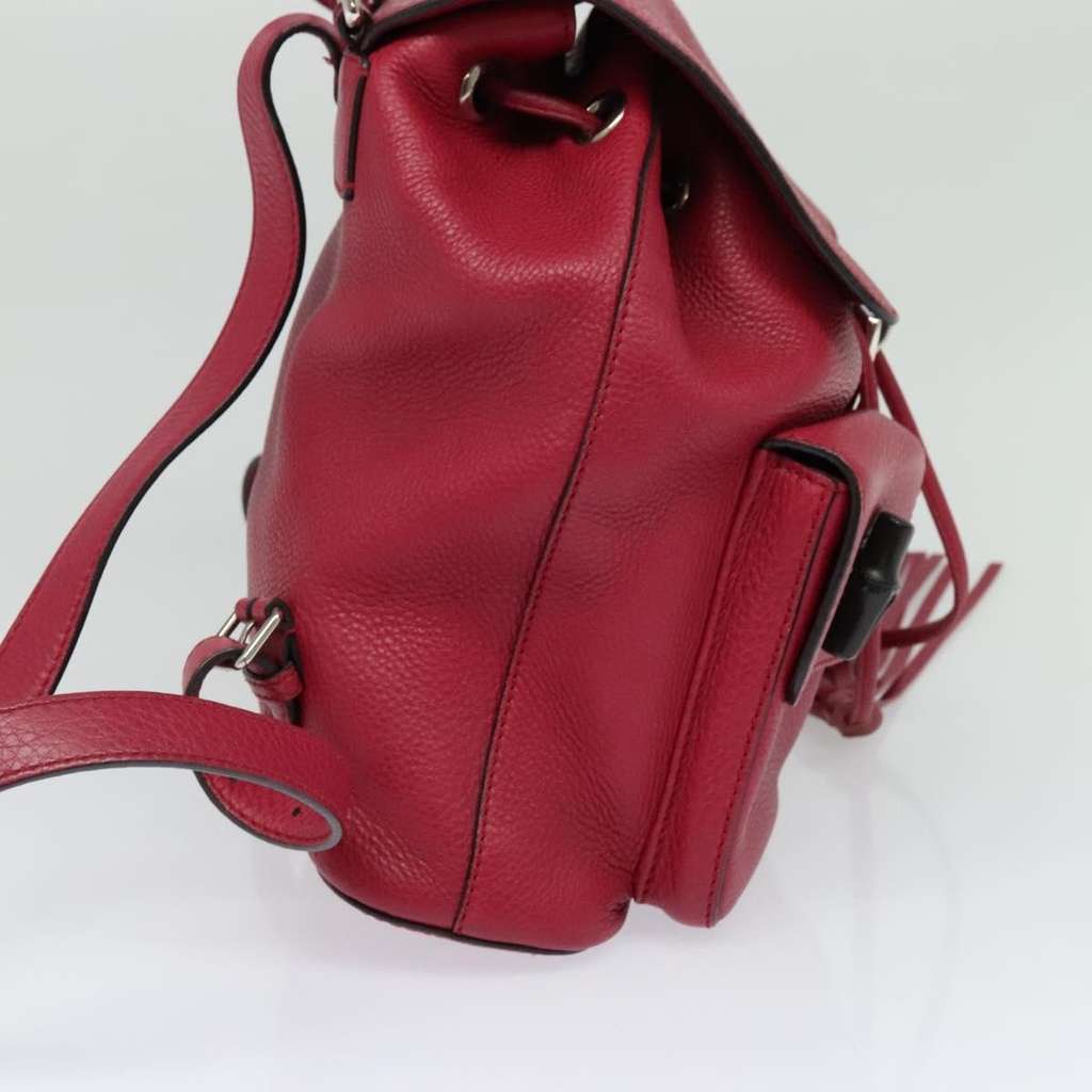 Gucci Bamboo Tassel Backpack Pink Leather Good condition - Model View