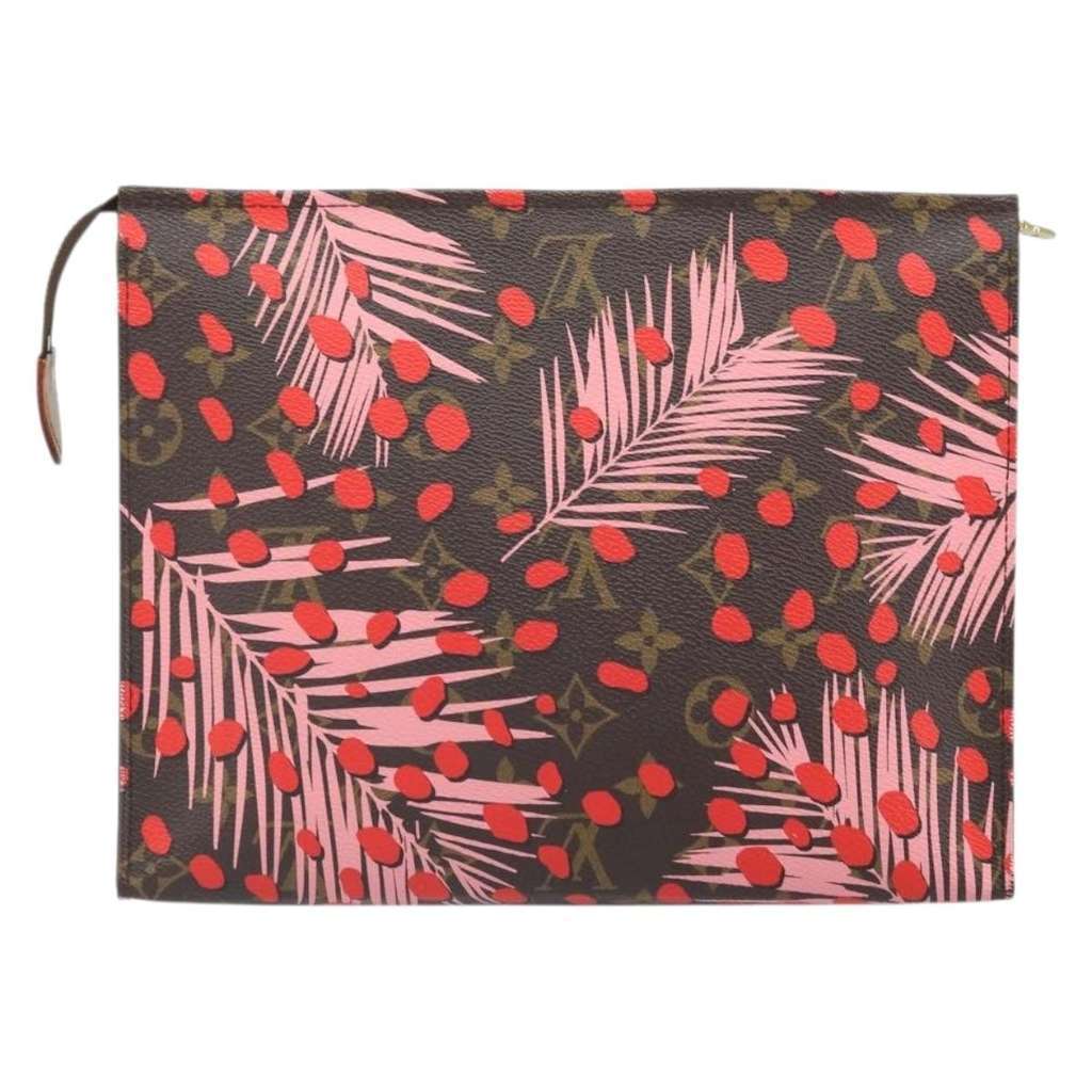 Louis Vuitton Toiletry Pouch Red Canvas Good condition - Back View