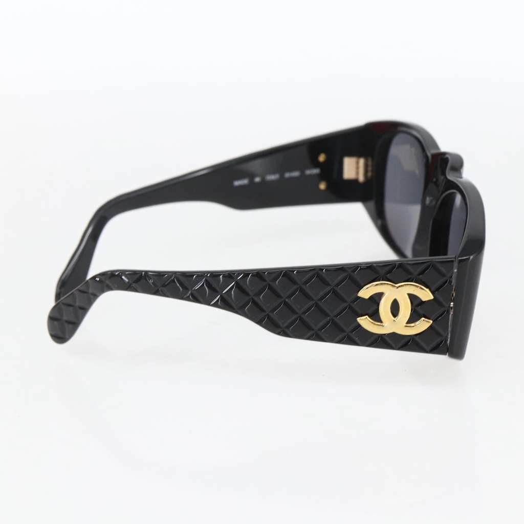 Chanel Logo CC Sunglasses Black Plastic Good condition - Inside View
