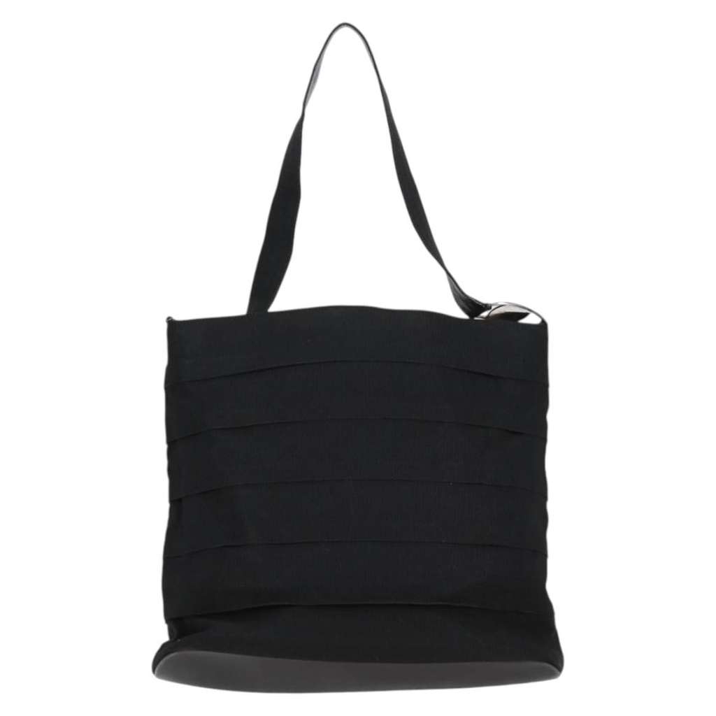 Salvatore Ferragamo Vala Shoulder Bag Black Canvas Good condition - Back View