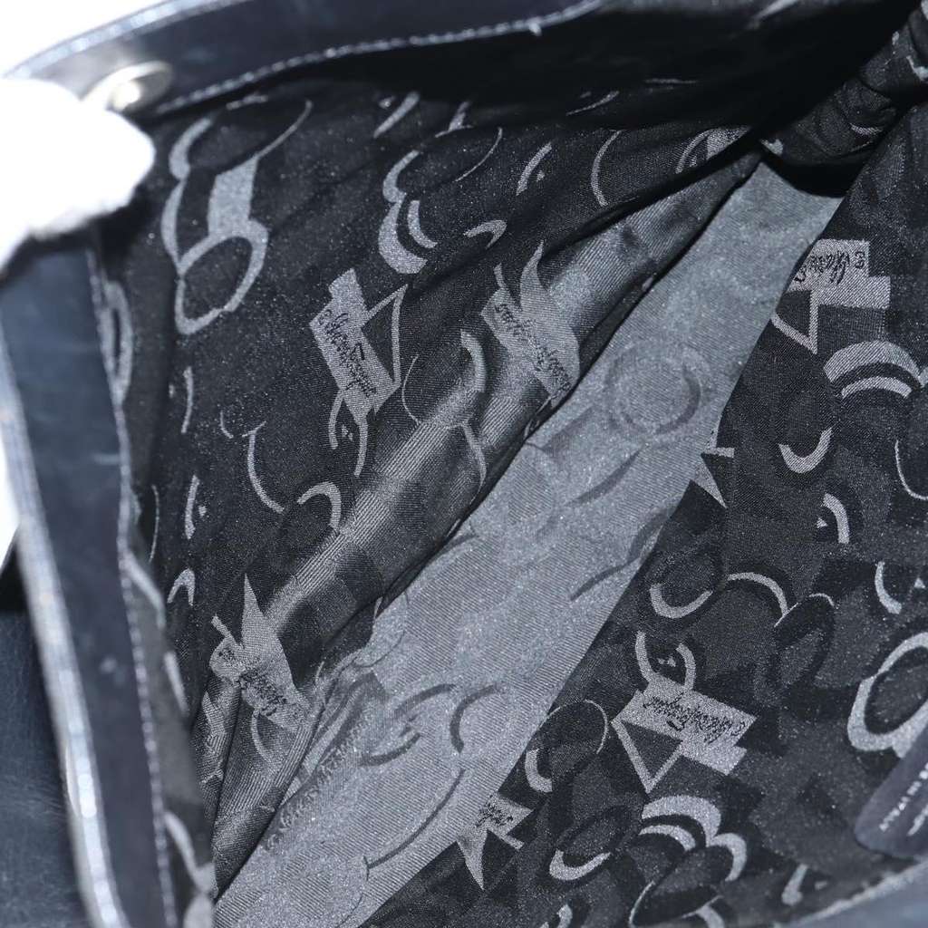 Salvatore Ferragamo Vala Shoulder Bag Black Canvas Good condition - Box View