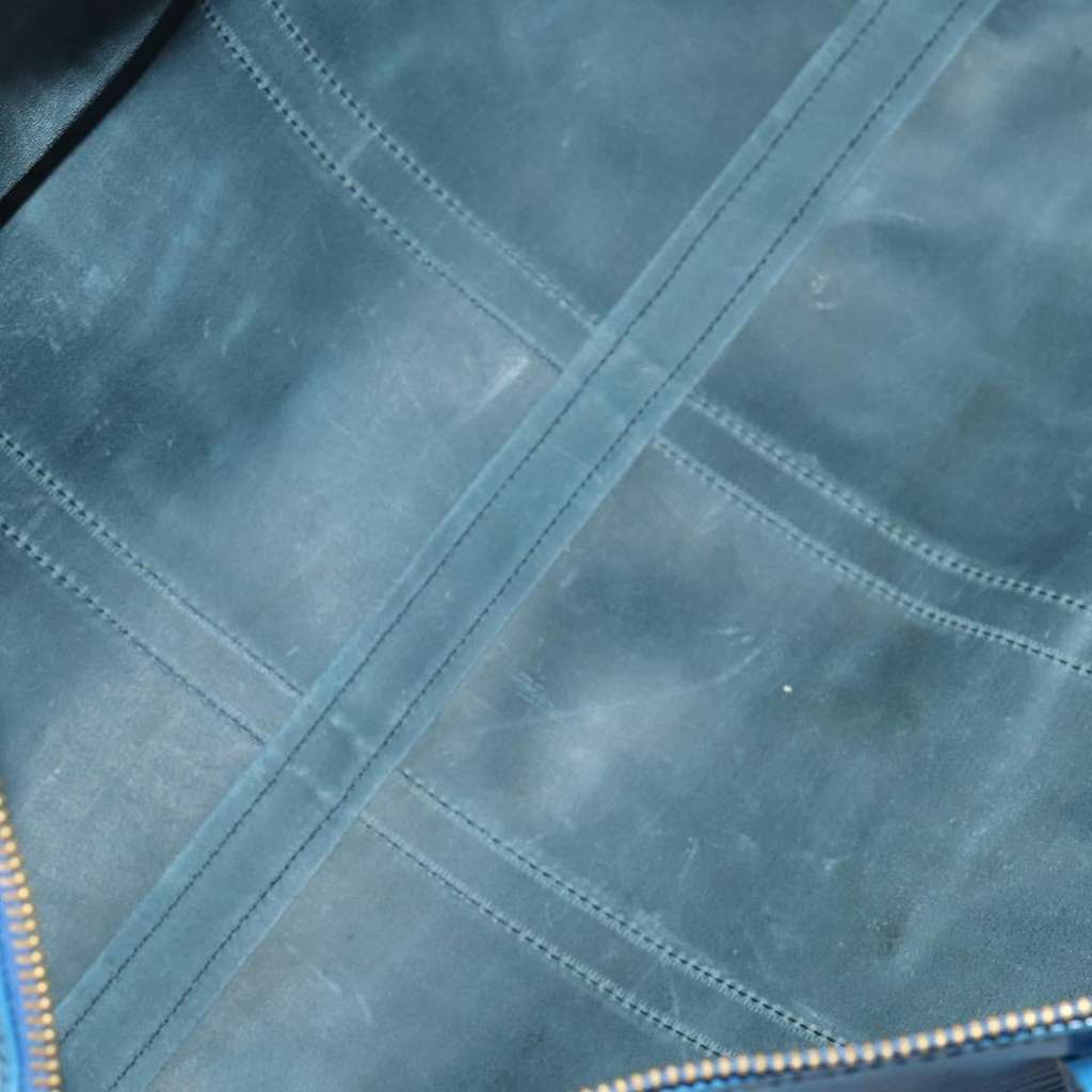 Louis Vuitton Keepall Bag Blue Leather Fair condition - Box View