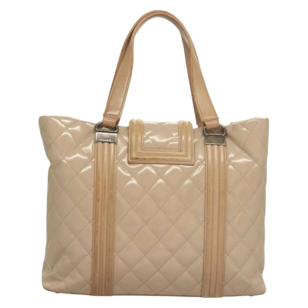 Chanel Quilted Boy Tote Beige Good condition - Back View