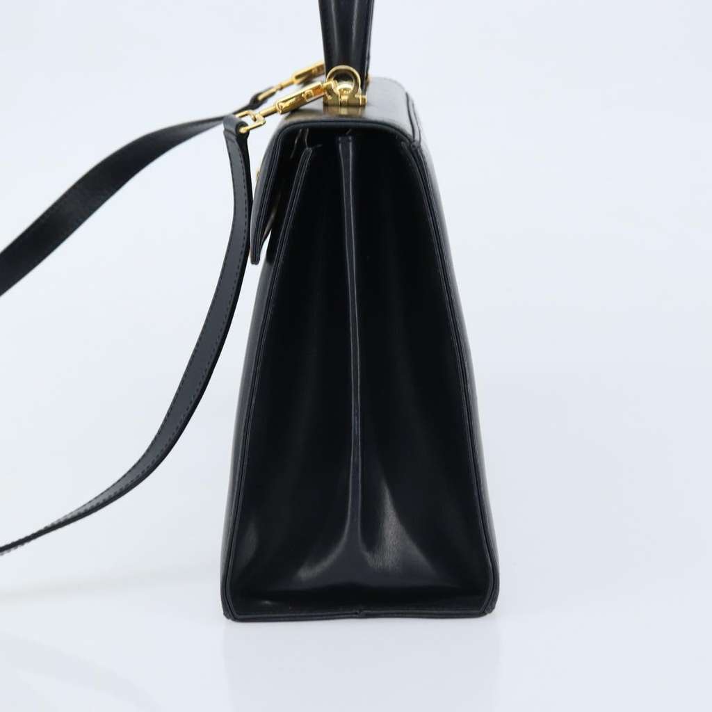 Salvatore Ferragamo Convertible Top Handle Bag Navy Leather Good condition - Inside View