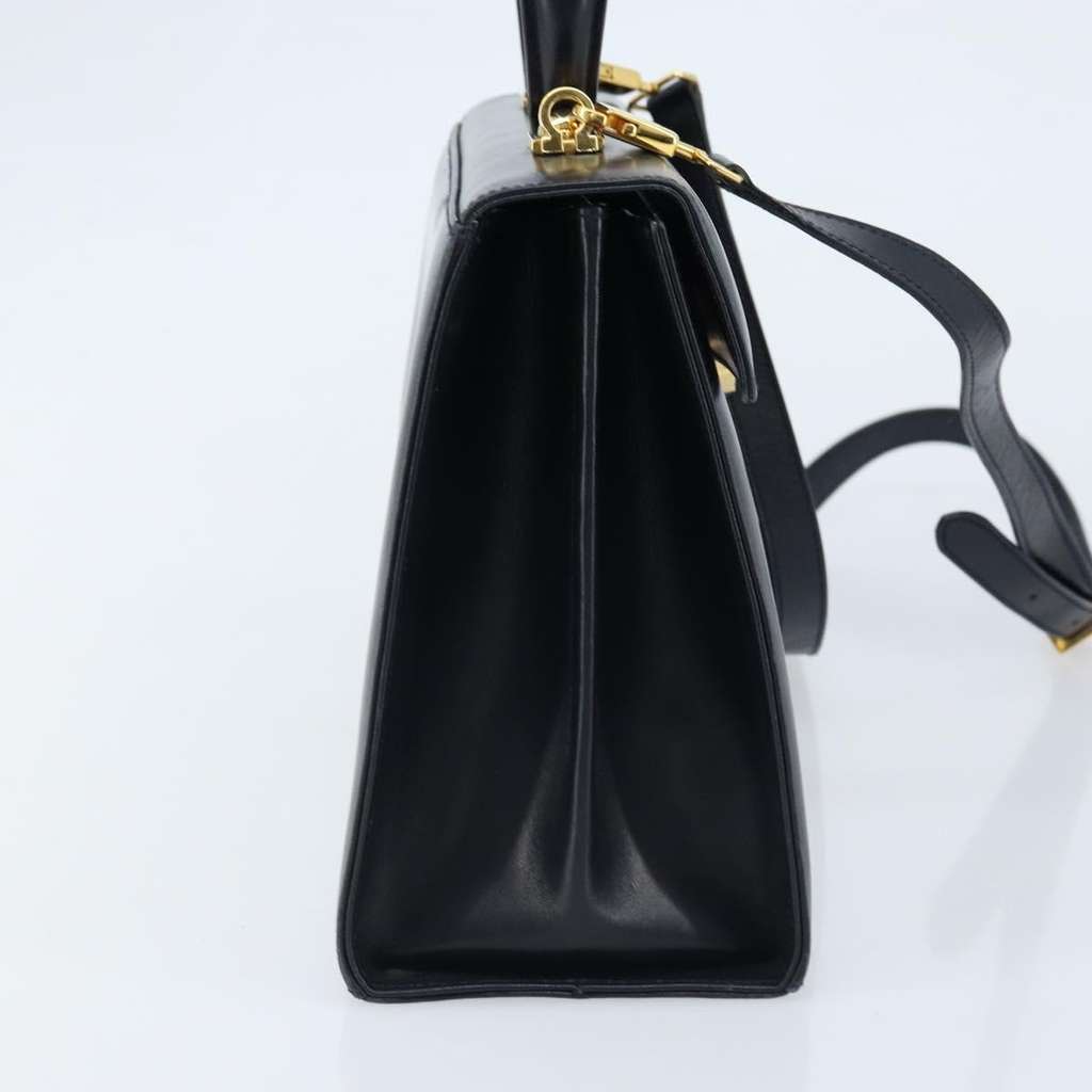 Salvatore Ferragamo Convertible Top Handle Bag Navy Leather Good condition - Model View