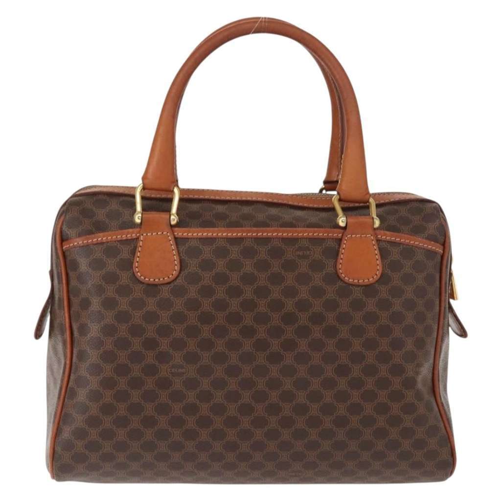 Celine Vintage Macadam Handbag Brown Canvas Good condition - Back View