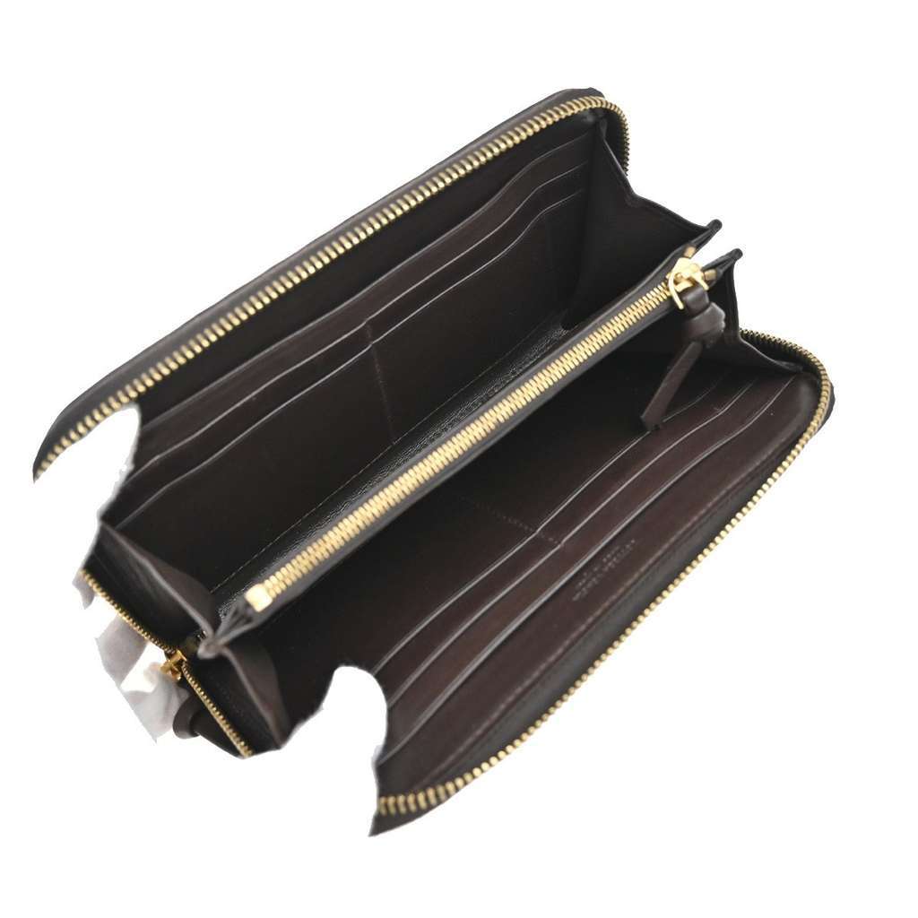 Bottega Veneta Intrecciato Long Zip  Wallet Brown Leather Good condition - Box View