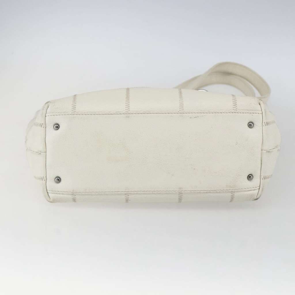 Chanel Square Stitch Tote White Leather Fair condition - Box View