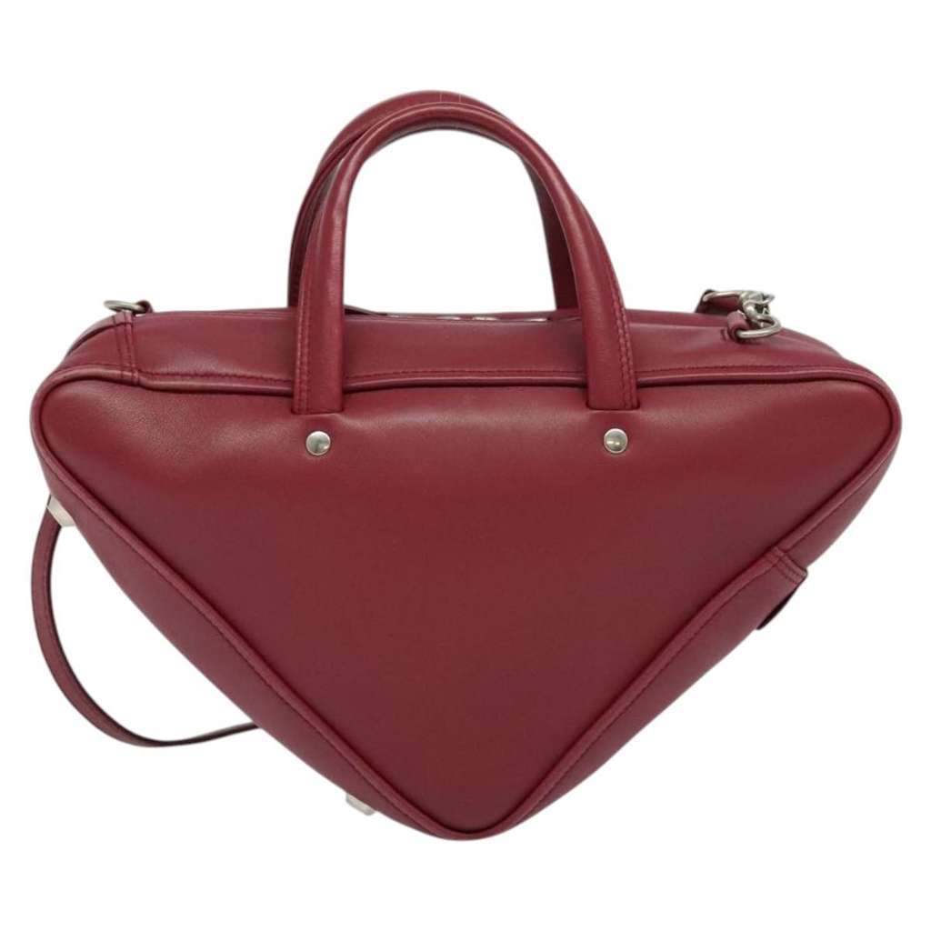 Balenciaga Triangle Duffle Bag Red Leather Good condition - Back View