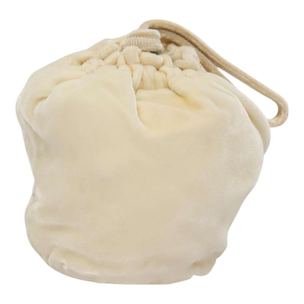 Prada Drawstring Pouch Beige Velvet Good condition - Back View