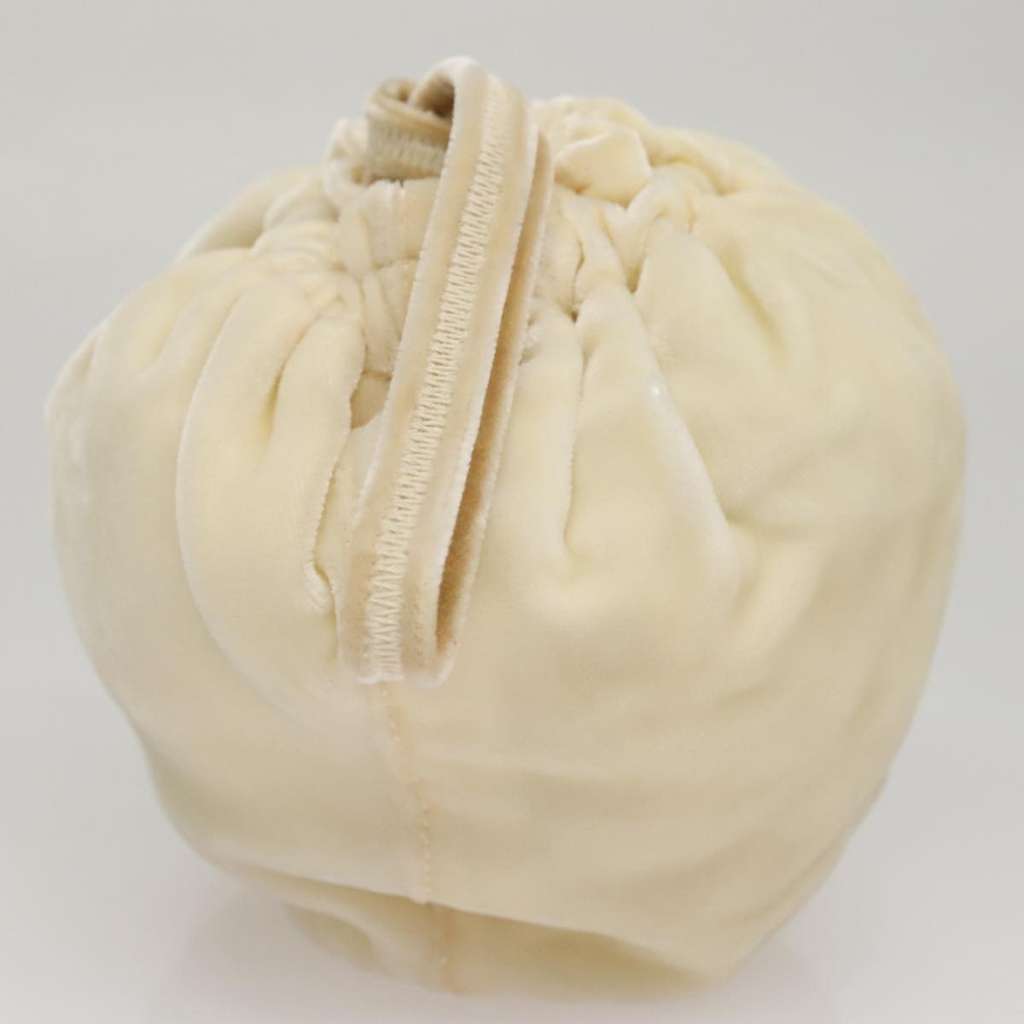 Prada Drawstring Pouch Beige Velvet Good condition - Model View