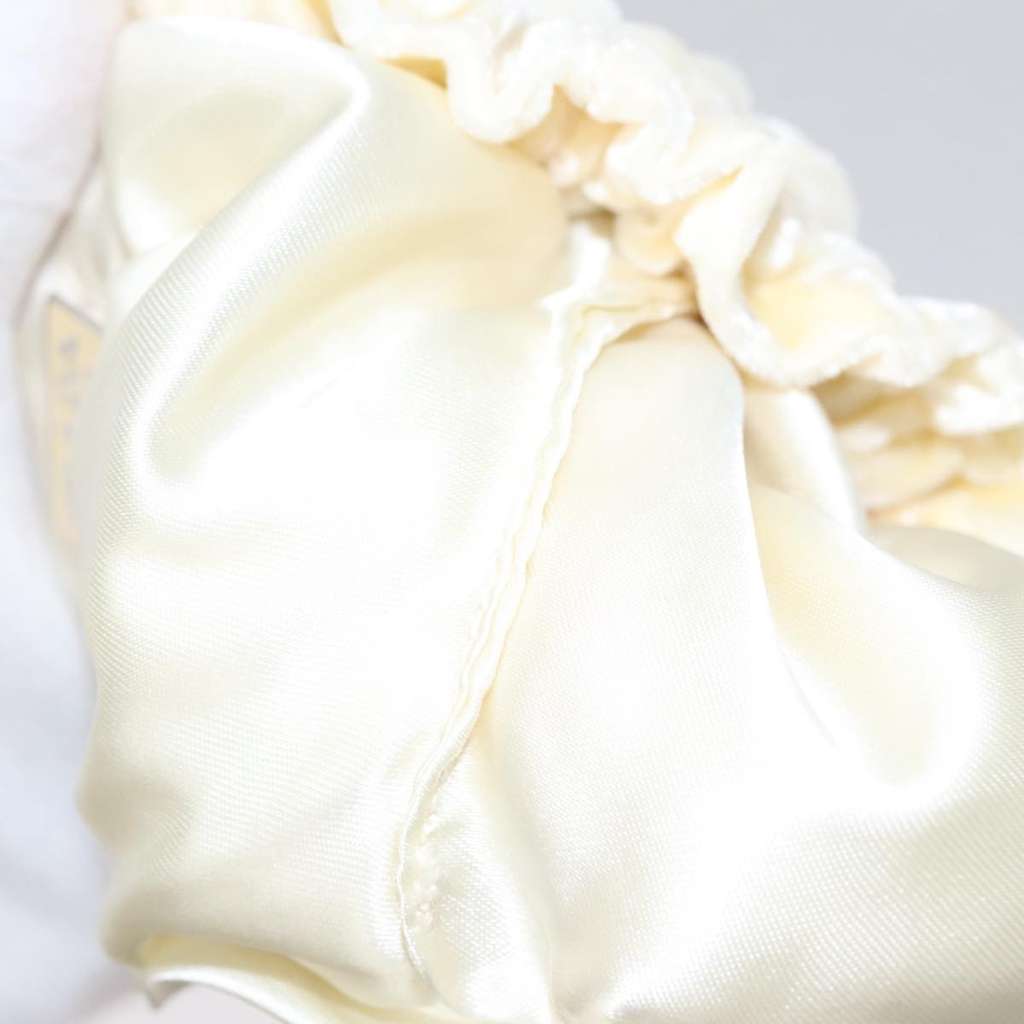 Prada Drawstring Pouch Beige Velvet Good condition - Box View