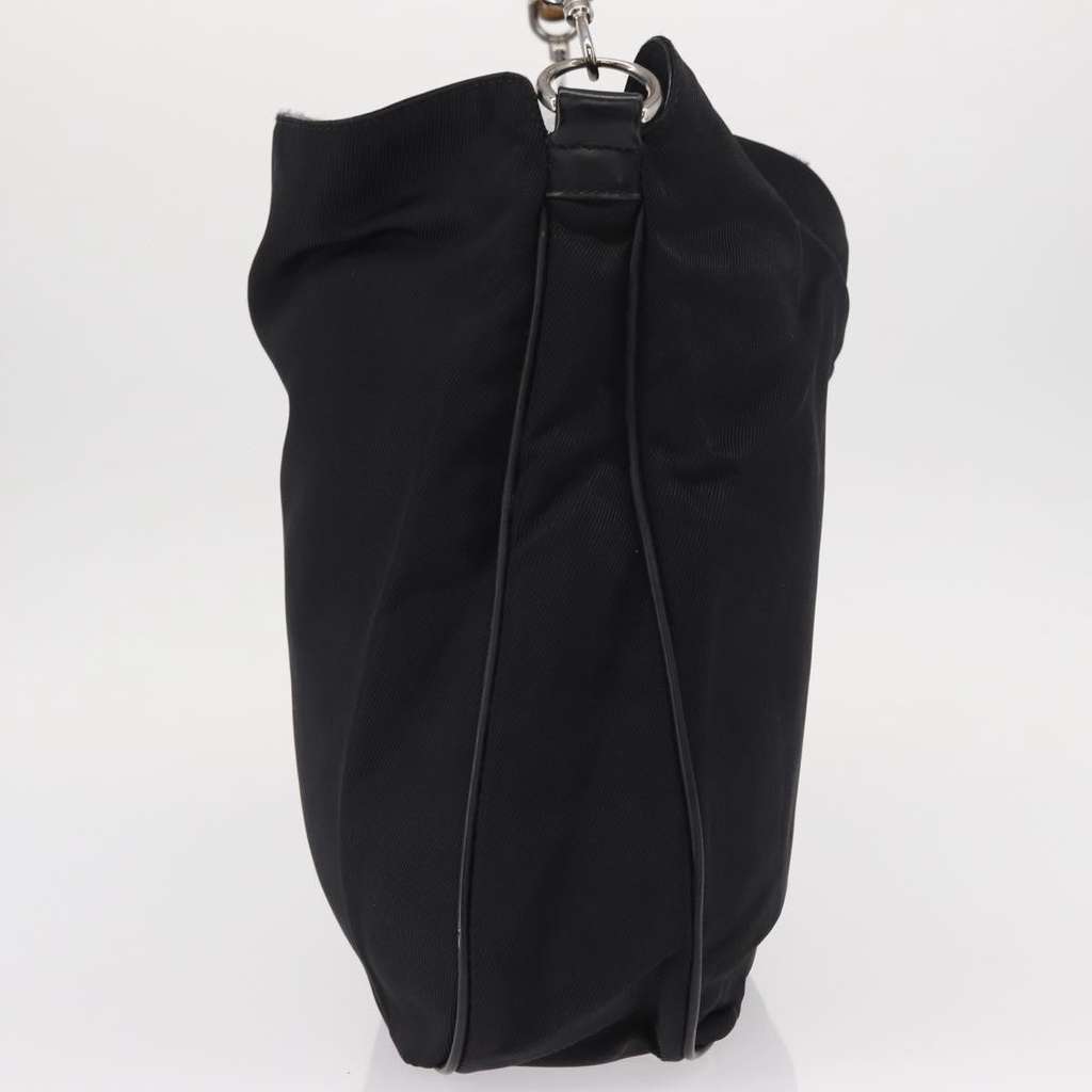 Gucci Vintage Bamboo Shoulder Bag Black Canvas Good condition - Inside View