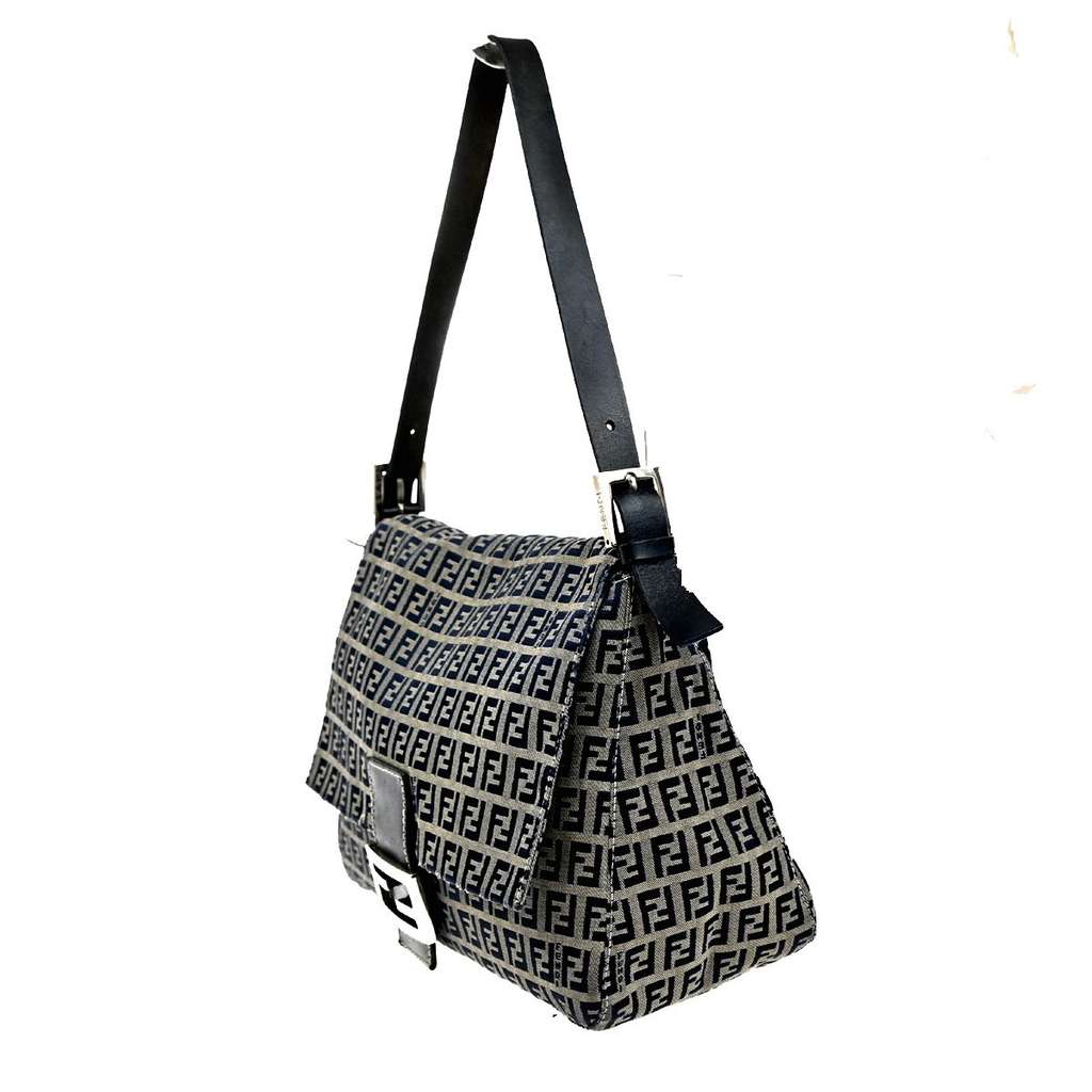 Fendi Mamma Baguette Navy Canvas Good condition - Inside View