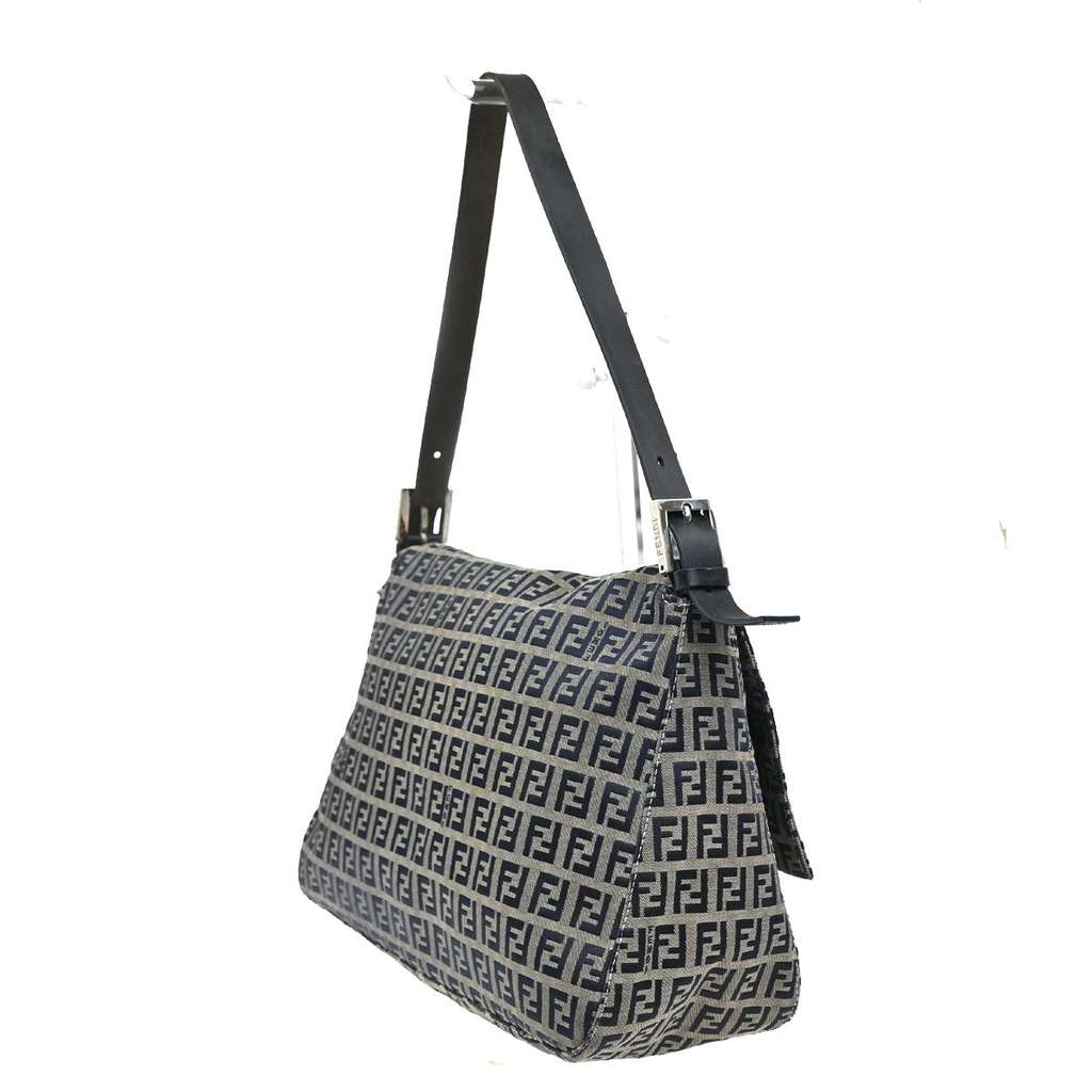 Fendi Mamma Baguette Navy Canvas Good condition - Model View