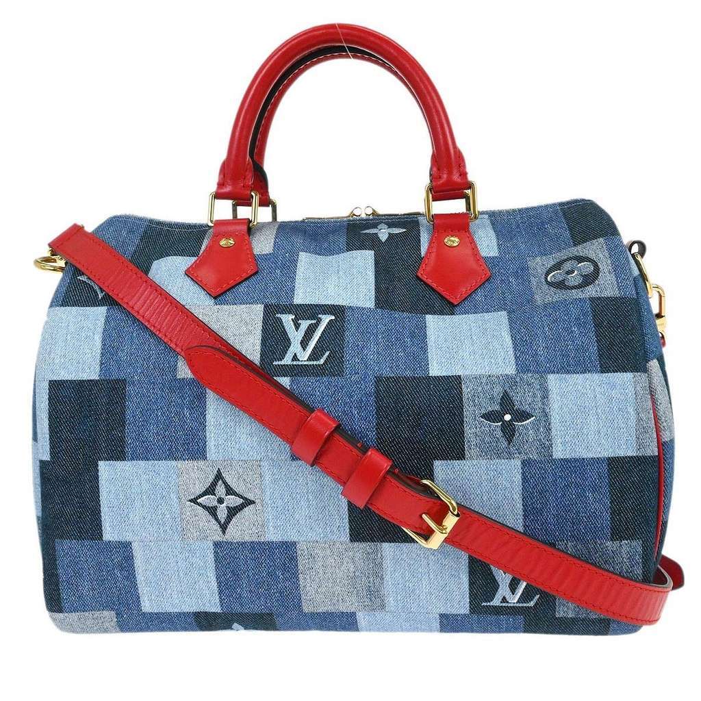 Louis Vuitton Speedy Bandouliere Bag Blue Good condition - Back View