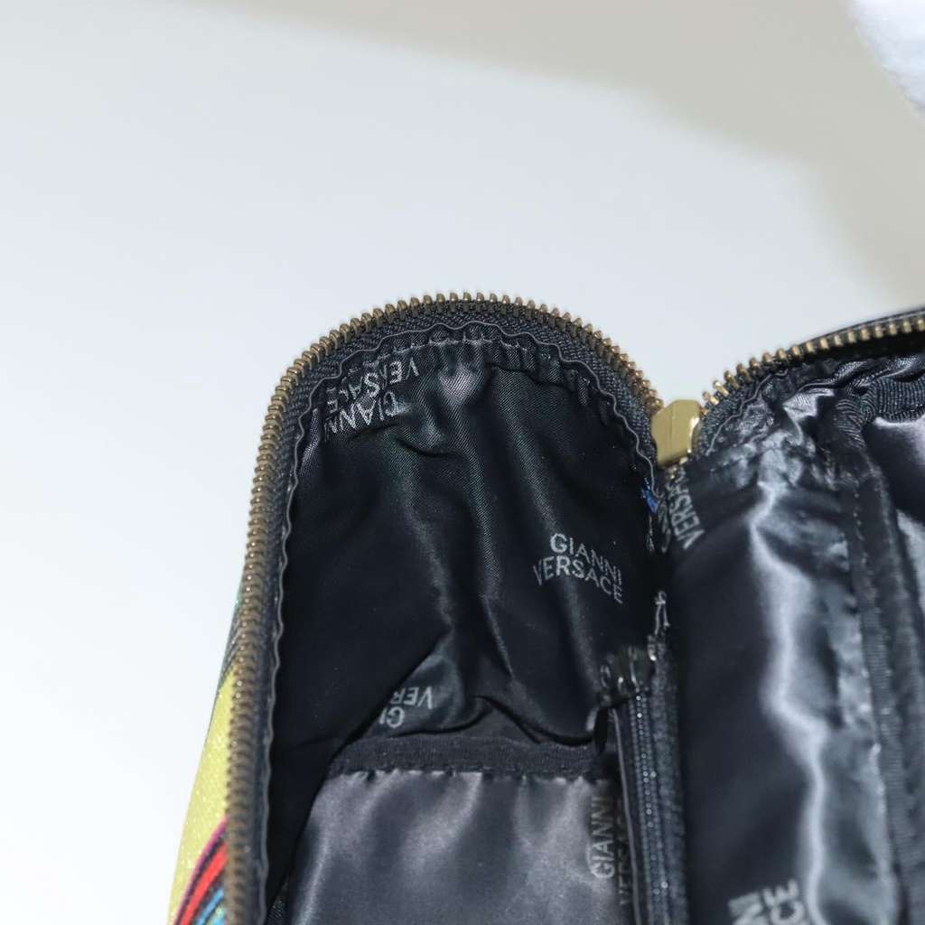 Versace Vanity Hand Bag Blue Canvas Good condition - Box View