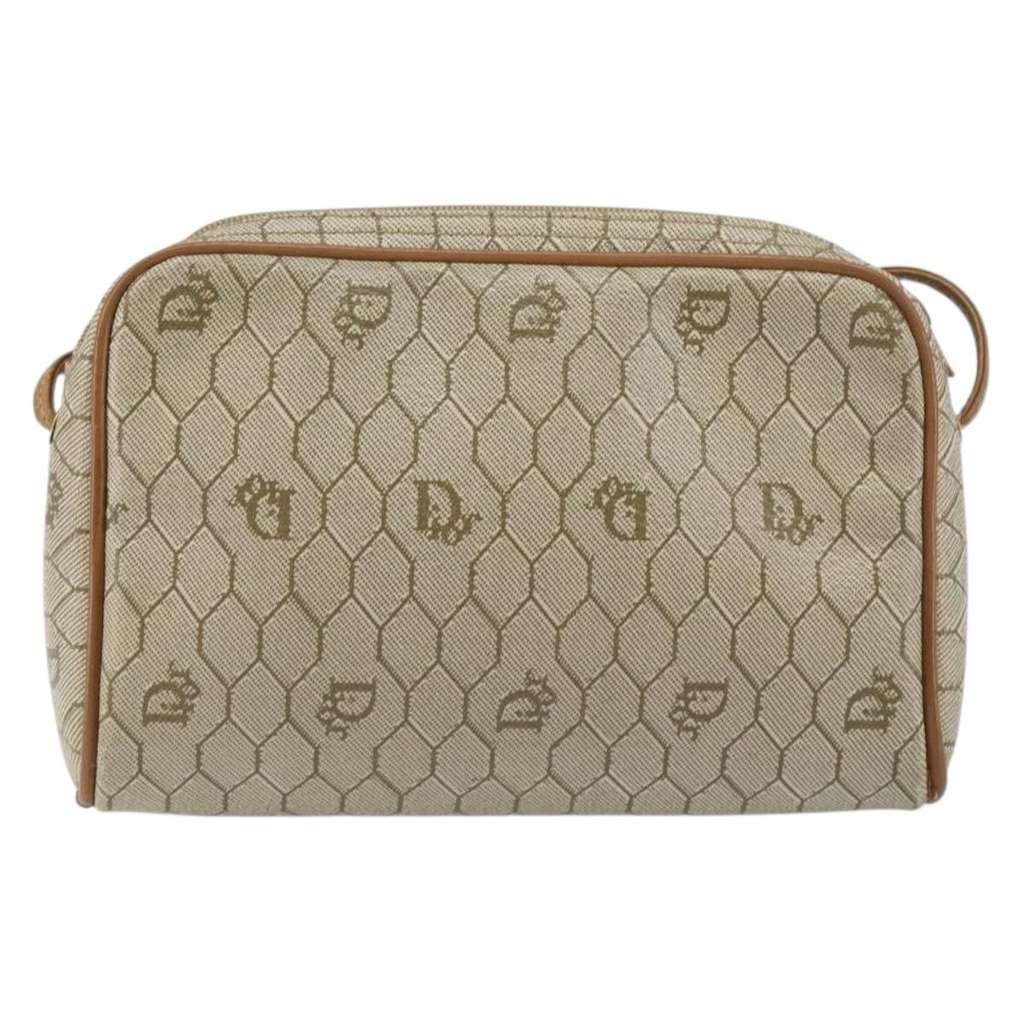 Christian Dior Vintage Honeycomb Shoulder Bag Beige Canvas Good condition - Back View