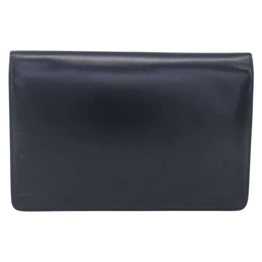 Celine Clutch Bag Navy Leather Good condition - Back View