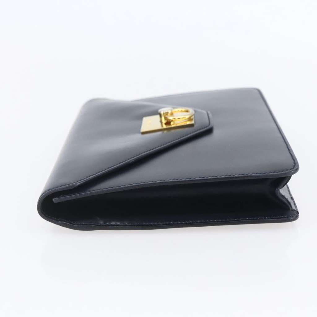 Celine Clutch Bag Navy Leather Good condition - Inside View