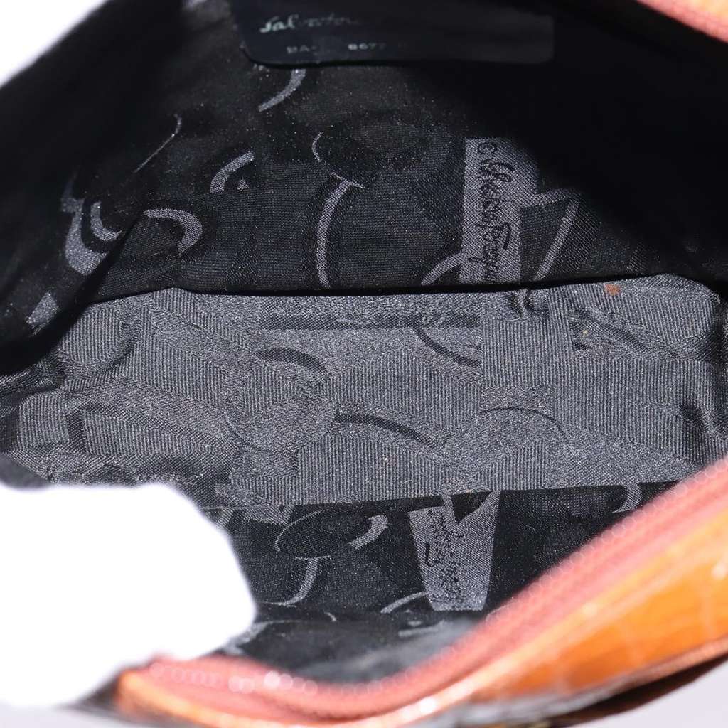 Salvatore Ferragamo Vala Shoulder Bag Brown Leather Good condition - Box View