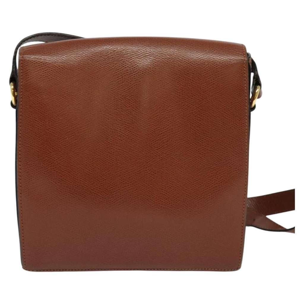 Celine Flap Shoulder Bag Brown Leather Good condition - Back View