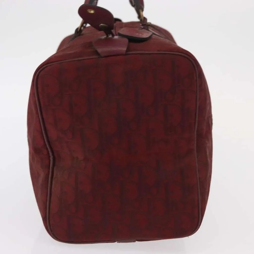 Dior Vintage Trotter Boston Bag Red Canvas Good - Model View