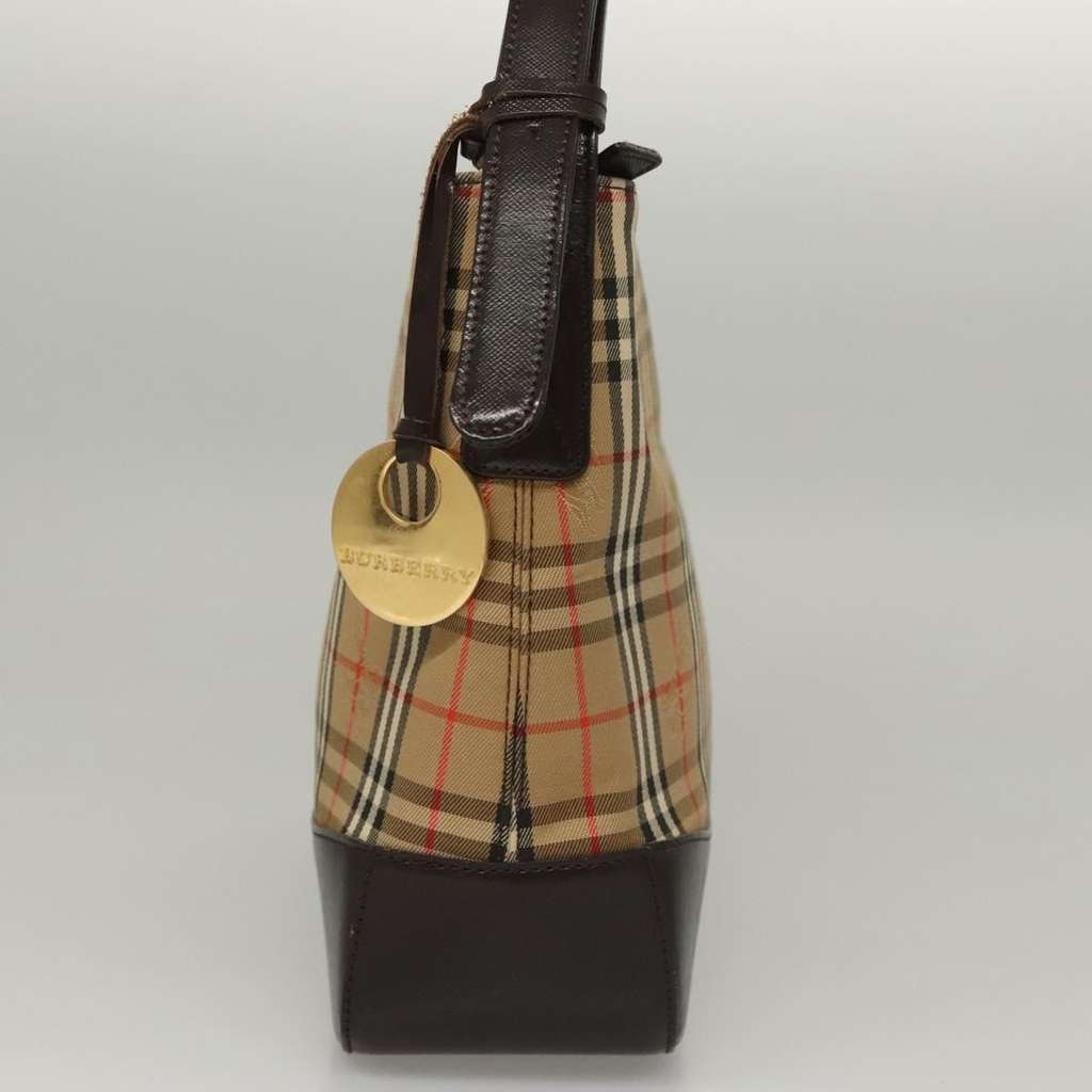 Burberry Shoulder Bag Beige Canvas Good condition - Model View