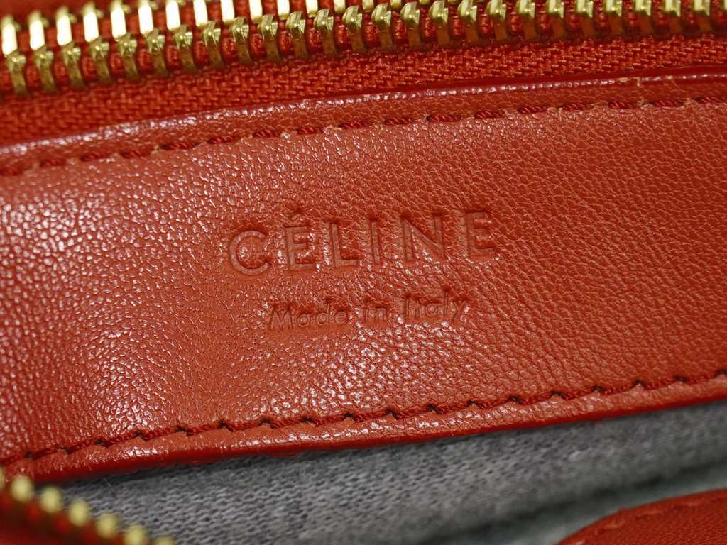 Celine Trio Crossbody Bag Red Leather Fair condition - Model View
