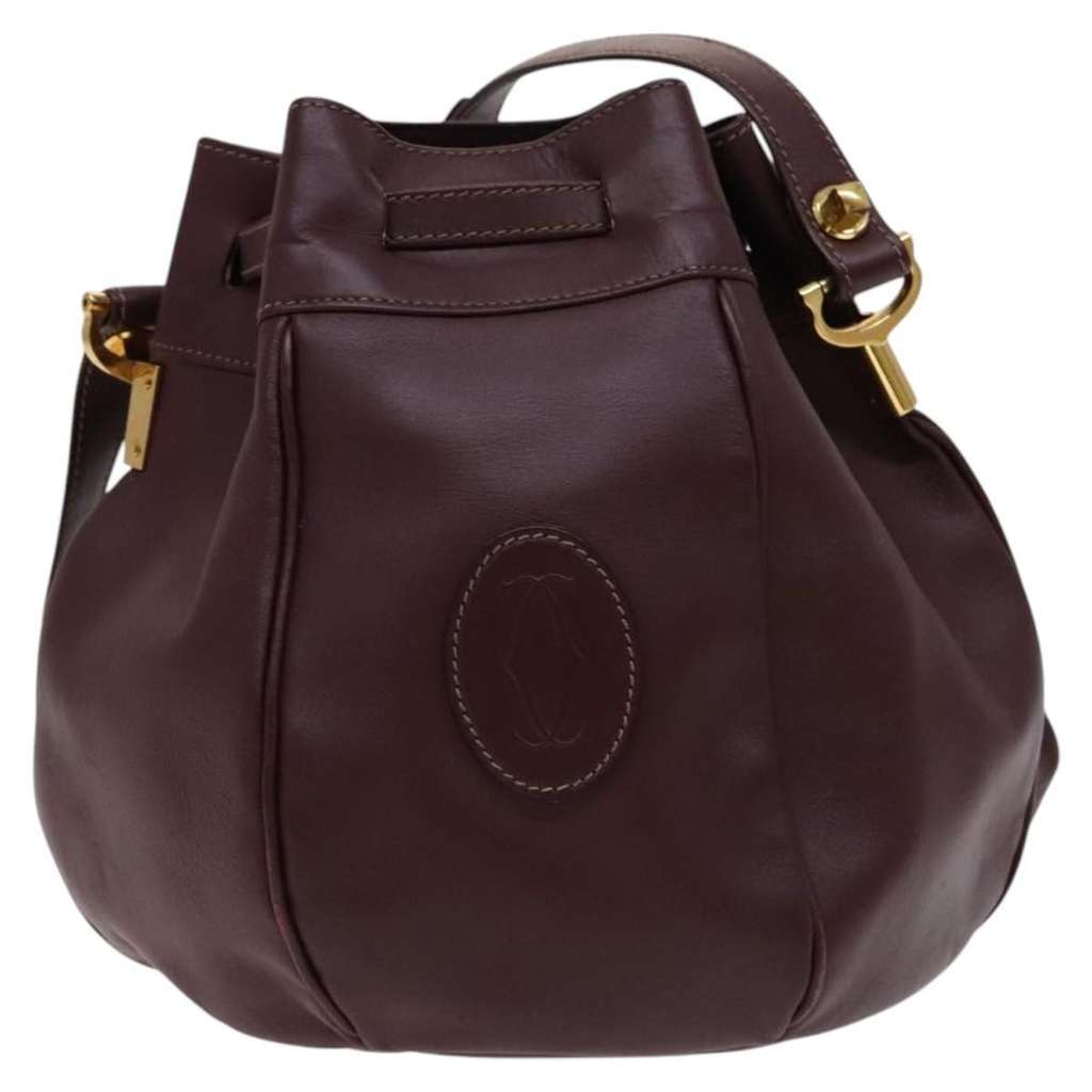 Cartier Must de cartier bag Burgundy Leather Good condition - Back View