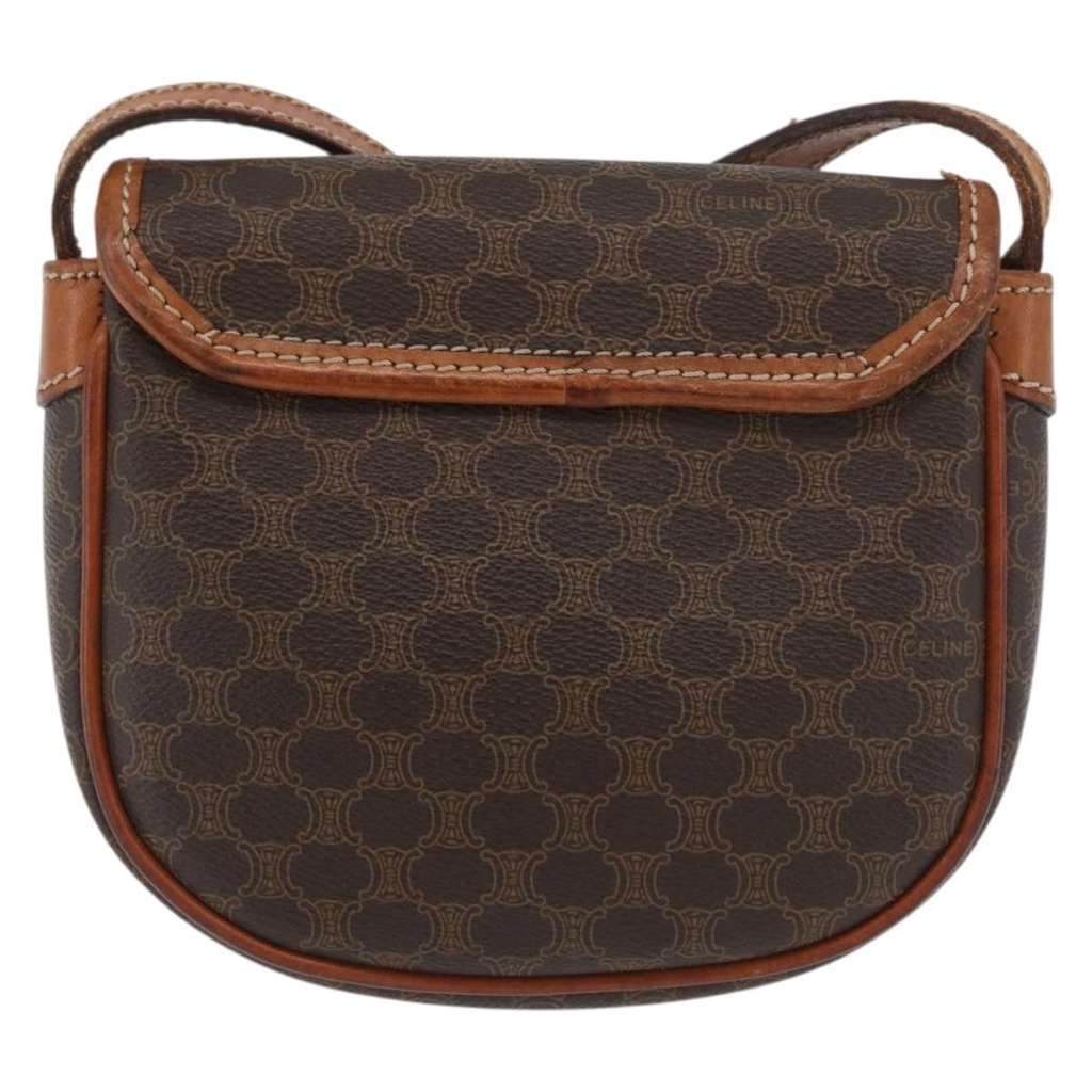 Celine Vintage Macadam Shoulder Bag Brown Canvas Good condition - Back View