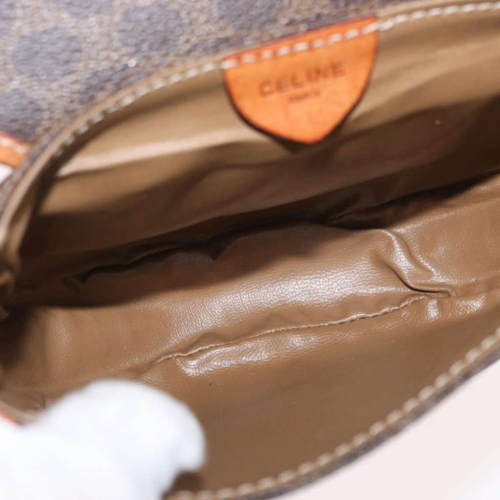 Celine Vintage Macadam Shoulder Bag Brown Canvas Good condition - Box View