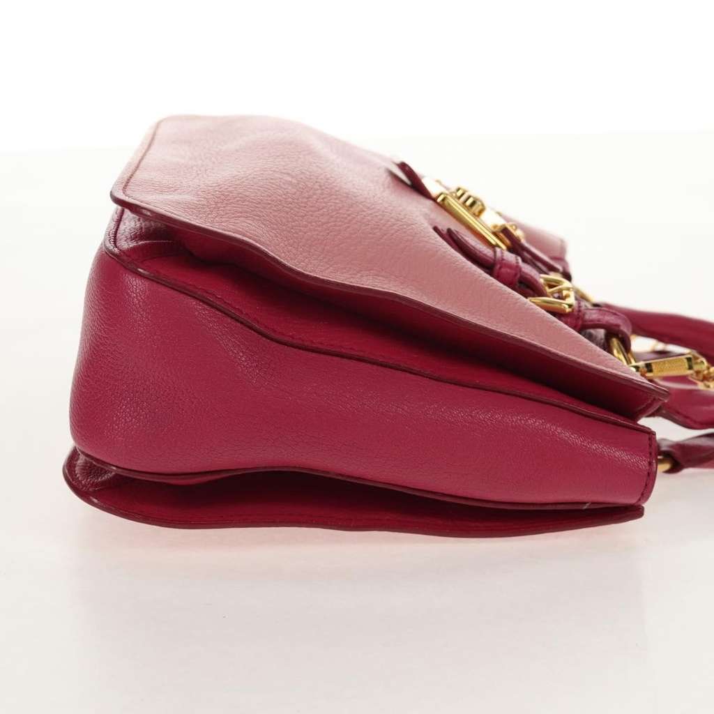 Miu Miu Madras Convertible Lock Tote Pink Leather Good condition - Model View