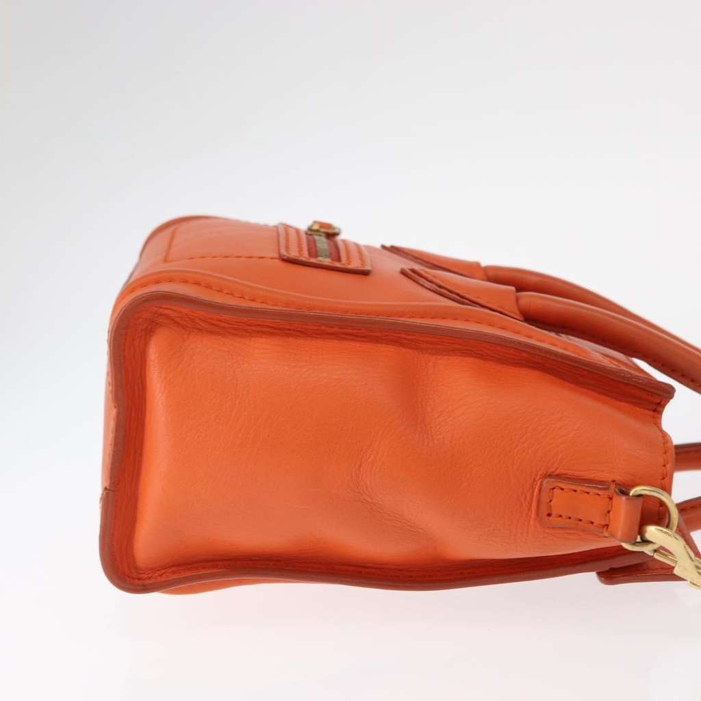 Celine Luggage Bag Orange Leather Good condition - Inside View