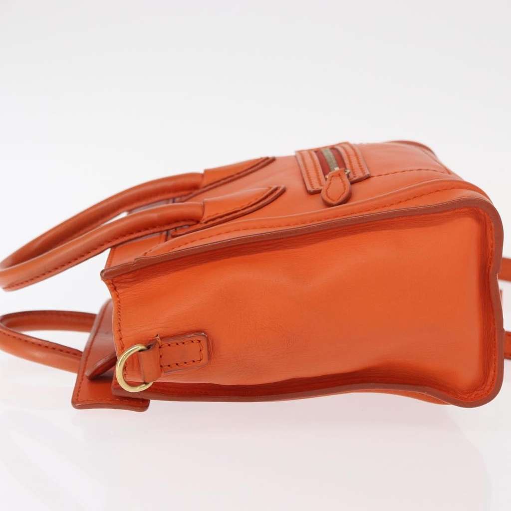 Celine Luggage Bag Orange Leather Good condition - Model View