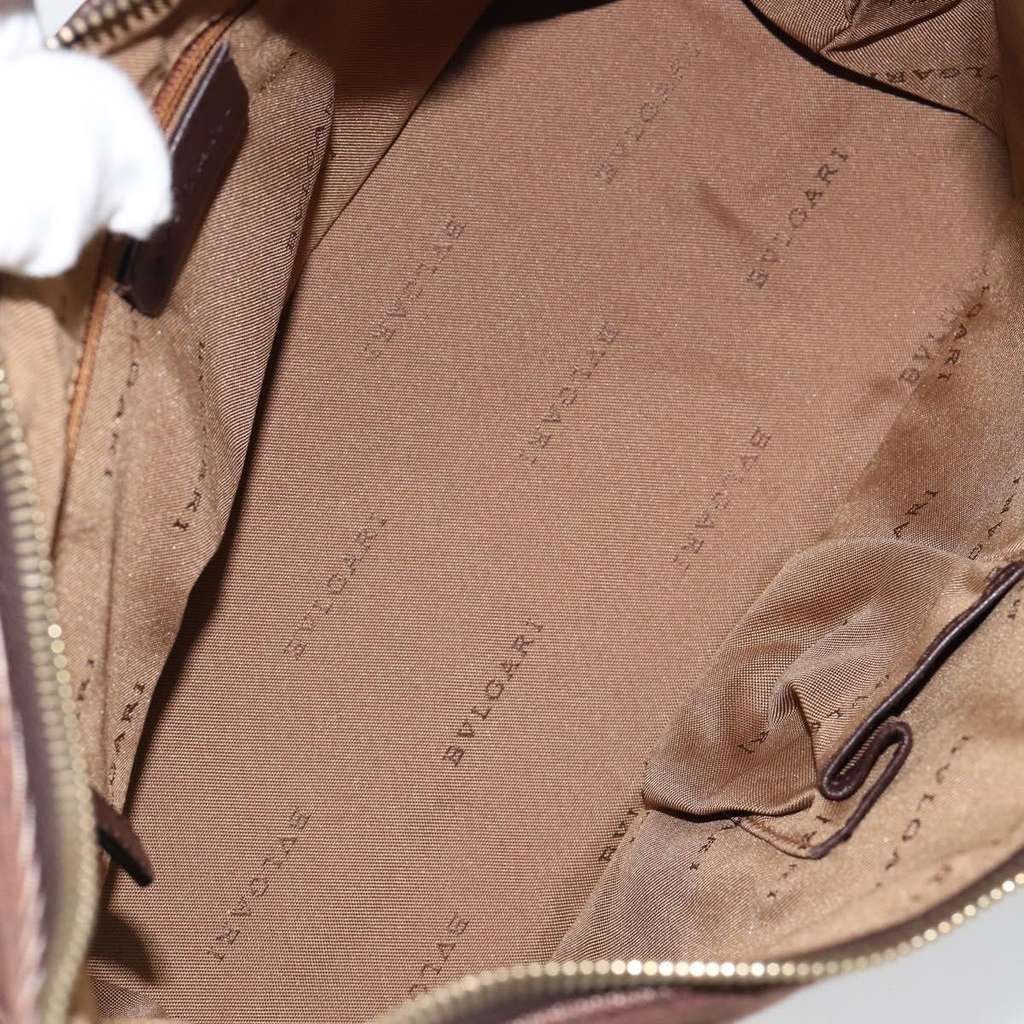 Bvlgari Logomania Shoulder Bag Brown Canvas Good condition - Box View