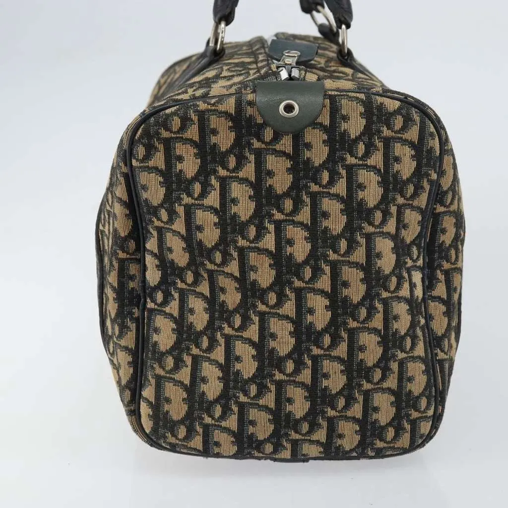 Dior Vintage Trotter Boston Bag Navy Canvas Good - Inside View