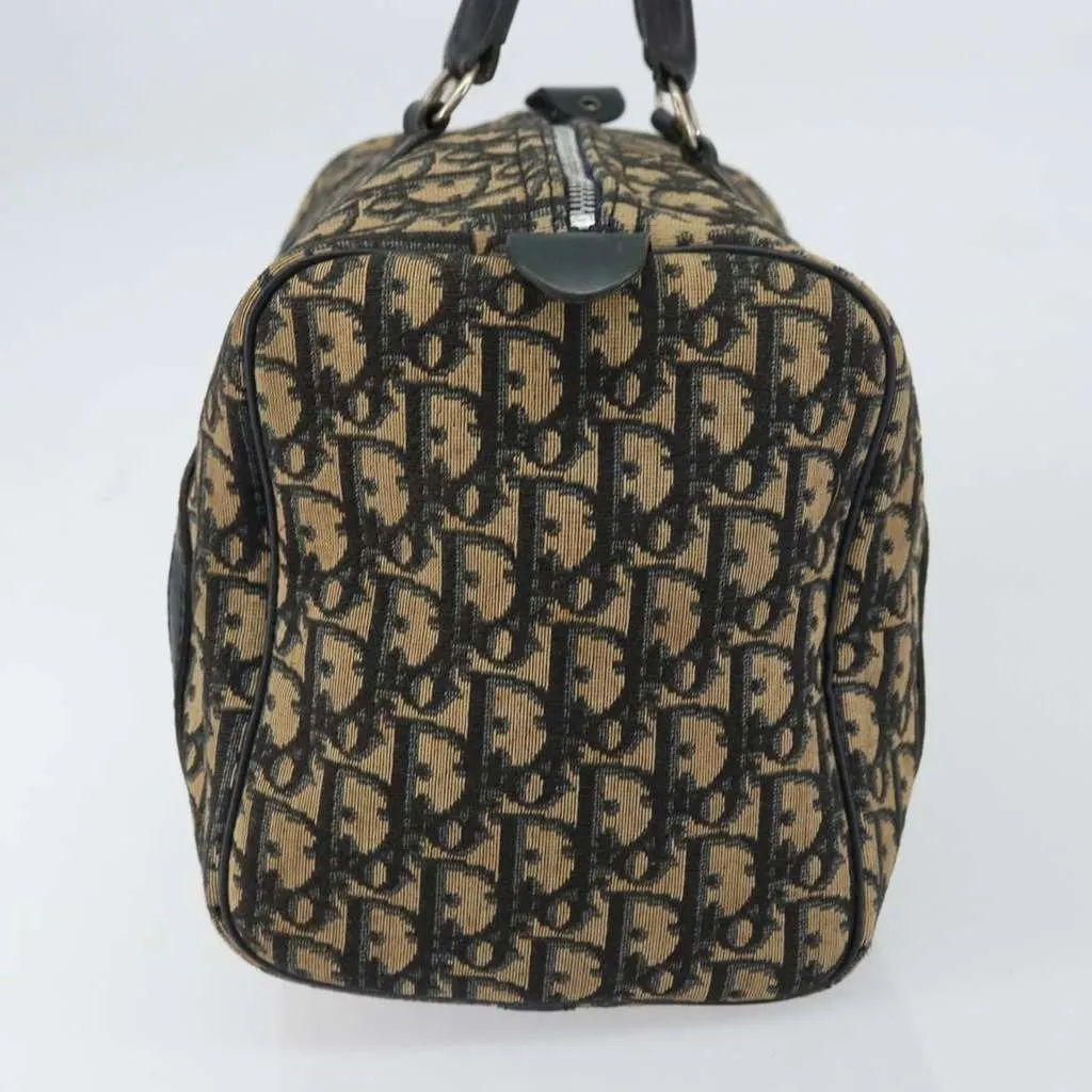 Dior Vintage Trotter Boston Bag Navy Canvas Good - Model View