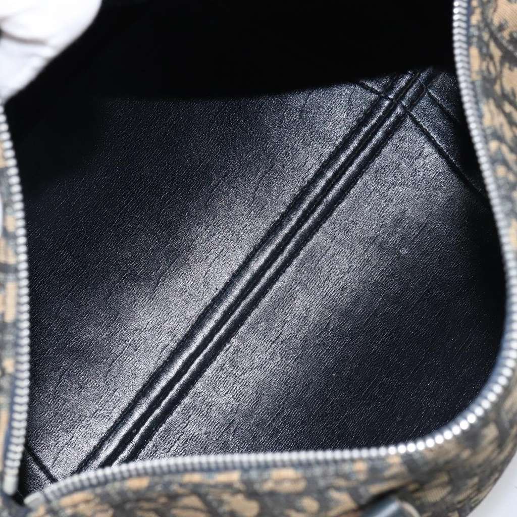 Christian Dior Vintage Trotter Boston Bag Navy Canvas Good condition - Box View