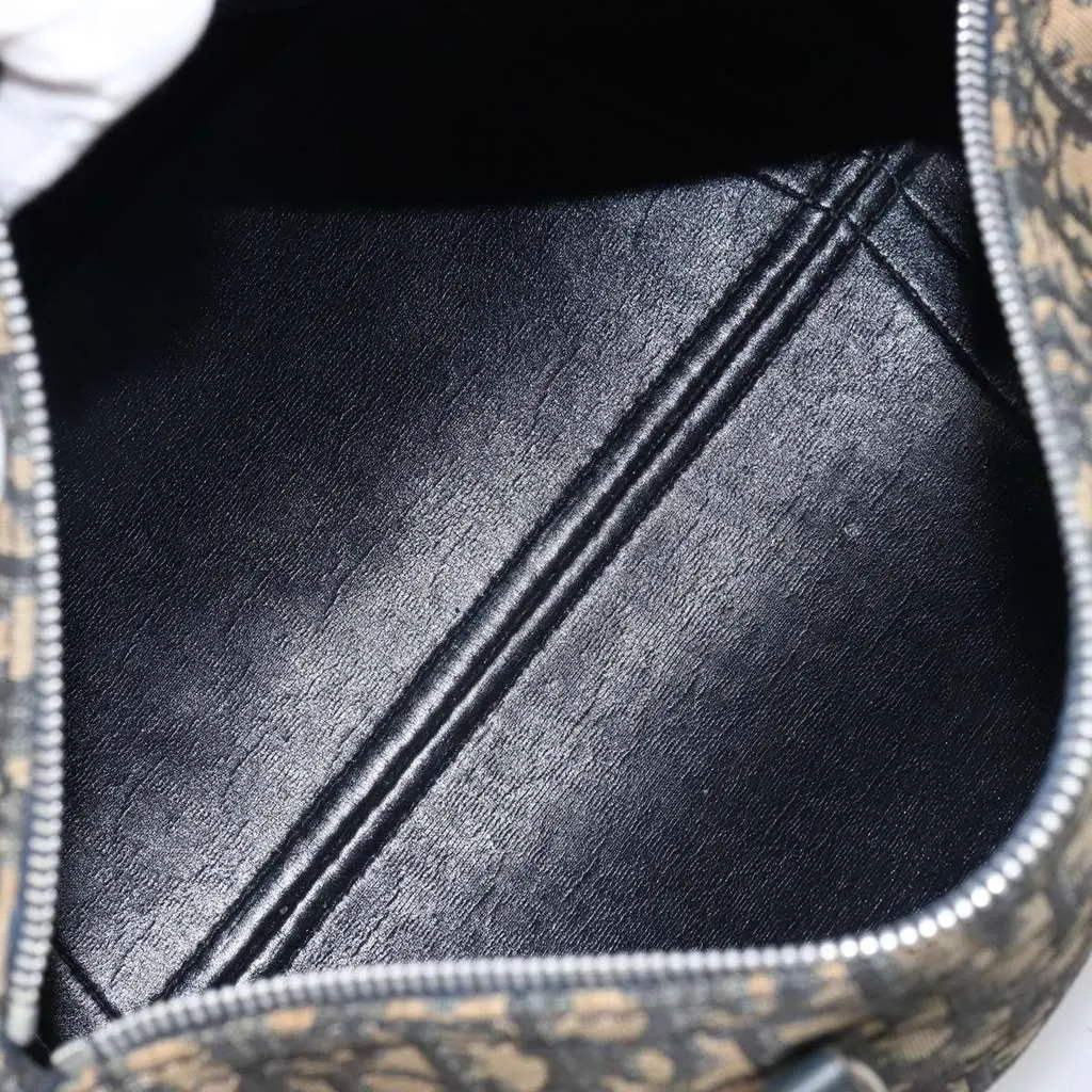 Dior Vintage Trotter Boston Bag Navy Canvas Good - Box View
