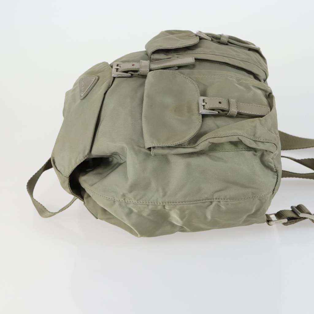 Prada Double Front Pocket Backpack Beige Good condition - Model View