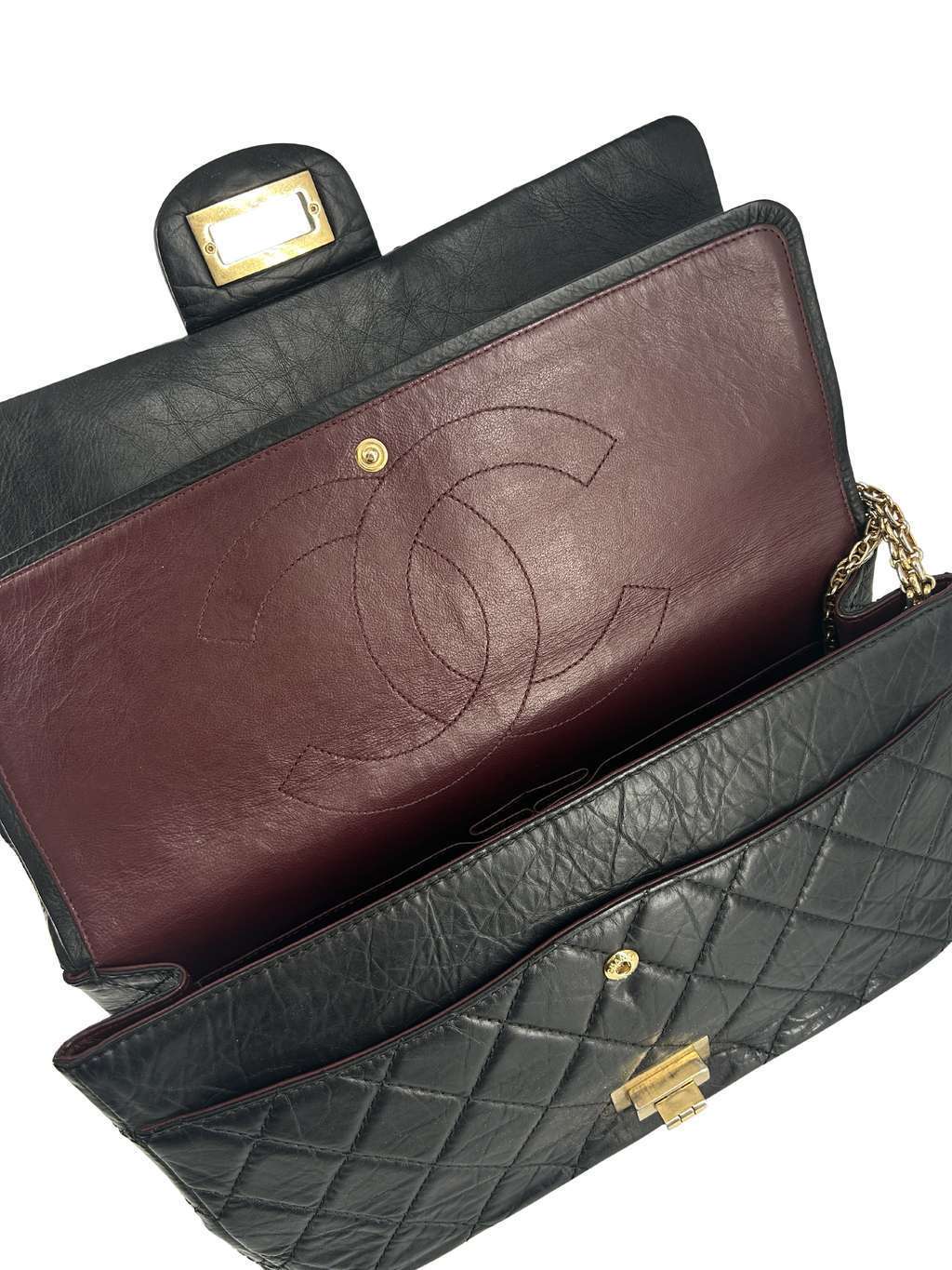 Chanel Reissue 2.55 Flap Bag Black Leather Good condition - Box View